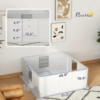 PawHut Dog Whelping Box with Washable Pee Pad, Adjustable Height Door, for Large Breed Dogs, 49" x 47" x 19"(m-3)