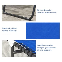 Outsunny 2 PCs Folding Lounge Chairs, Adjustable Chaise Lounge with Headrest, Reclining Lounger Cot for Camping, Hiking, Blue(m-5)