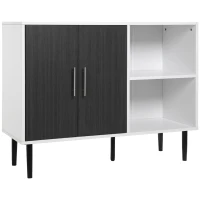 HOMCOM Sideboard Buffet Cabinet, Kitchen Cabinet, Coffee Bar Cabinet with Adjustable Shelf, Free Standing 2-Door Kitchen Cupboard for Living Room, Hallway, Gray(m-1)