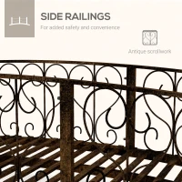 Outsunny 7' Metal Arch Garden Bridge Arc Footbridge with Side Railings Decorative Scrollwork, Bronze(m-4)