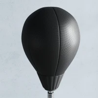 Soozier Boxing Bag with Stand, Adjustable Height Punching Speed Bag with 2 Target Arms, for Training, Exercise, Black(m-9)