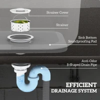 HOMCOM Stainless Steel Outdoor Utility Sink with Cold and Hot Water Pipe and Storage Shelf for Laundry Garage, 22"(m-7)