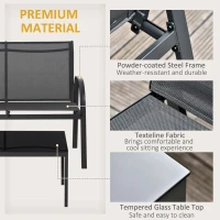 Outsunny 4-Piece Patio Furniture Set Garden Conversation Set with Loveseat, Single Chairs and Coffee Table for Backyard Poolside Balcony(m-5)