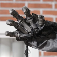 HOMCOM 6.9' Life Size Decoration Animatronic Skeleton Werewolf Outdoor Halloween, Sound and Motion Activated w/ Light Up Eyes(m-10)