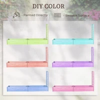 Outsunny Wood Planter Box with Trellis for Climbing Plants, Raised Garden Bed for Outdoor Flowers Herbs, 91"x24"x43", Natural(m-5)