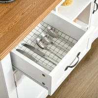 HOMCOM 42" Sideboard Buffet Cabinet, Accent Kitchen Cabinet with Storage Drawers and Adjustable Shelves for Living Room, White(m-8)