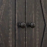 HOMCOM Farmhouse Sideboard Storage Cabinet with Doors and Drawer for Kitchen, Living room, 23.5"x11.75"x34.5", Dark Brown(m-9)