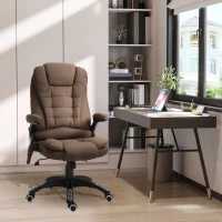 Vinsetto Reclining Massage Office Chair, Executive Office Chair with High Back, Swivel Wheels, Brown(m-1)