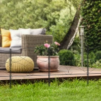 Outsunny 5 Pack Garden Fencing Linear Length 10 Feet Decorative Outdoor Fence Panels, Rustproof Metal Wire Border Edging Animal Barrier, 24 x 31-Inch per Piece, Black(m-8)