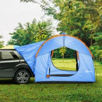 Outsunny 2000mm Waterproof SUV Tent, Car Tent with 3 Doors and Mesh Window, for 5-6 Person Camping Travel, Blue and Orange(m-8)