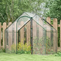 Outsunny 6 x 3.3 x 5.5ft Portable Garden Greenhouse Mini Flower Plant Growing Tent Outdoor Warm House Transparent PVC Tunnel Shed(m-7)