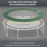 HOMCOM Φ10ft Trampoline Replacement Safety Pad Trampoline Pad Waterproof Spring Cover Green(m-5)