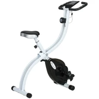 Soozier Foldable & Quiet Exercise Bike with 8-Level Magnetic Resistance, Pulse Sensor, Wheels and LCD Monitor, Black(m-11)