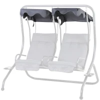 Outsunny 84A-052 Series 2-Seater Swing Canopy Replacement Top Cover, Gray(m-11)