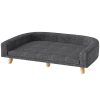 PawHut Dog Sofa for Large Dogs with Washable Cover, Anti-slip Foot Pads, Dark Grey(m-2)