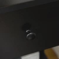 HOMCOM Side Table Set of 2, End Tables with Drawer and Bottom Shelf, 2-tier Nightstand for Bedroom, Living Room, Black(m-9)