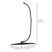 Outsunny Hanging Hammock Stand Hammock Chair Stand C Stand Steel Heavy Duty Stand for Hanging Hammock Air Porch Swing Chair Indoor Outdoor (Only Construction)(m-3)