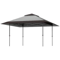 Outsunny 13' x 13' Pop Up Canopy Tent, UPF50+ Tents for Parties, Height Adjustable, with Wheeled Carry Bag and 4 Sand Bags, Gray(m-1)