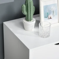 HOMCOM Modern Wooden TV Stand with 2 Storage Cabinet Stand for TV's up to 65" for Living Room Office, Storage Entertainment Center, White(m-9)