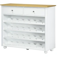 HOMCOM Modern Wine Storage Cabinet with Drawers, White(m-11)