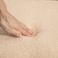 HOMCOM Upholstered Bedroom Bench, Boucle End of Bed Bench, Modern U-Shaped Entryway Bench, 39 x 18 x 18 Inches, Light Brown(m-10)