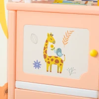 Qaba Kids Dress Up Storage, Multifunctional Kids Wardrobe Closet Hanging Rack Built for Kids Bedroom Storage, Featuring Bins, Cabinets, Top Shelf, and Drop-In Shelves, Orange(m-8)