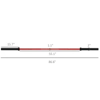 Soozier 7.2ft Weight Bar, Olympic Bar with Rotating Sleeves, Non-Slip Knurling Grip, 1500lbs Weight Capacity, Red(m-3)