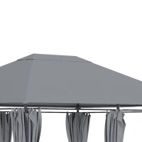 Outsunny 10' x 13' Outdoor Patio Gazebo, Canopy Shelter with 6 Removable Sidewalls & Steel Frame for Garden, Lawn, Backyard & Deck, Gray(m-9)