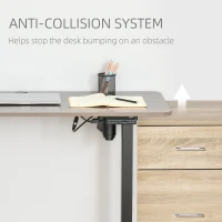 Vinsetto Electric Height Adjustable Standing Desk with 54" Desktop, Sit Stand Home Office Desk with Memory Button Control and Anti-Collision System, Teak/Black(m-7)