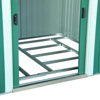 Outsunny 8.5' x 6.8' x 5.8' Practical Backyard Garden Storage Tool Shed Double Sliding Door 4 Ventilation Slots, Green(m-10)
