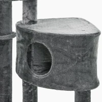 PawHut 104.25" Cat Tree Stand House Hammock Pet Furniture Kitten Activity Tower Kitty Play House 5-Tier - Dark Grey(m-10)