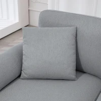 HOMCOM L Shape Sofa, Modern Sectional Couch with Reversible Chaise Lounge, Pillows and Wooden Legs for Living Room, Gray(m-8)