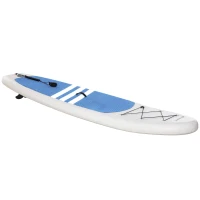 Soozier 10' x 32" x 6" Inflatable Stand Up Paddle Board with ISUP Accessories, Carry Bag, Non-Slip Deck, Adj Paddle, Pump, Leash for Adults Kids, Blue and White(m-11)