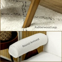 HOMCOM Boucle Fabric 2 Seater Sofa, Small Sofa Loveseat with Thick Padding and Wood Legs, Cream White(m-6)