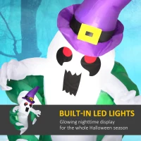 Outsunny 3.9ft Inflatable Halloween Window Sticker Ghost, Blow Up LED  Display for Garden Indoor Outdoor(m-4)