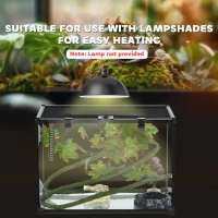 PawHut 14 Gallon Glass Reptile Terrarium Tank, Box Full View with Sliding Screen Top, 20" x 12" x 14", Black(m-9)