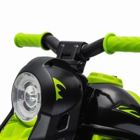 Qaba Electric Motorcycle for Kids, 6V Ride on Bubble Car with LED Headlight, Music, Pedal, for 2-5 Years Green(m-10)