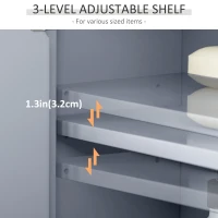 HOMCOM Bathroom Wall Cabinet, Medicine Cabinet, Over Toilet Storage Cabinet with Adjustable Shelf and 2 Doors for Hallway, Living Room, Gray(m-5)