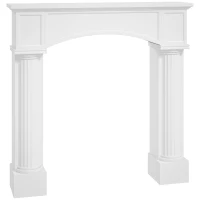 HOMCOM Modern Fireplace Mantel, Freestanding Fireplace Surround for Electric Fireplaces, 43.3" W x 39.8" H, White(m-11)