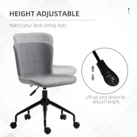 Vinsetto Home Office Chair, Swivel Task Chair with Adjustable Height and Armless Design for Small Space, Living Room, Bedroom, gray(m-4)