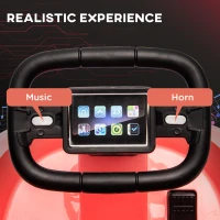 Aosom Kids Bumper Car, 6V 360° Rotation Electric Ride on Car, Twin Motors Battery Powered Toy with Music, Horn and Lights, Safety Belt, for Boys and Girls Aged 18-48 Months - Pink(m-5)