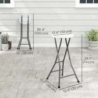 Outsunny Set of 4 Folding Outdoor Bar Stools, 29" Counter Height Stools with Handle, Indoor Outdoor Stool Chair with Footrest(m-3)