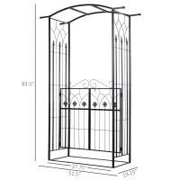 Outsunny 7' Metal Garden Arbor Arch with Lucky Leaf Clover Doors for Ceremony, Weddings, Party, Backyard and Lawn(m-3)
