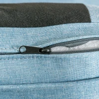 HOMCOM 3-Seater Sofa, Mid-Century Linen Couch with Upholstered Seat, Button-Tufted Back Cushion and Rubber Wood Legs for Living Room, Bedroom, Blue(m-10)