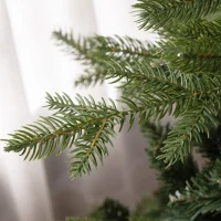 HOMCOM 6 Ft Artificial Christmas Tree with Foldable Metal Stand, Easy Assembly, Hinged Xmas Tree for Home Office Holiday(m-9)
