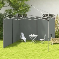 Outsunny 10' x 20' or 10' x 10' Pop Up Canopy Sidewalls, 2 Pack Gazebo Side Panels, Sides Replacement, with Zipped Doors(m-1)