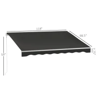 Outsunny 10' x 8' Electric Awning, Retractable Awning, UV Protection Sun Shade Shelter with Remote Controller and Manual Crank Handle for Deck, Balcony, Yard, Black(m-3)