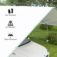 Outsunny 19' x 19.5' Carport, Portable Garage and Patio Canopy Tent, Anti-UV Cover for Car, Truck, Boat, Catering, Wedding(m-4)