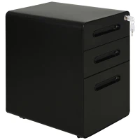 Vinsetto Lockable File Cabinet, Steel Filing Cabinet on Wheels for Legal, A4, Letter Size, Home Office(m-2)