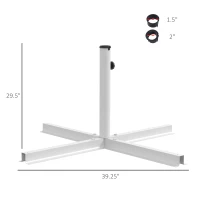 Outsunny Outdoor Universal Cross Brace Stand for Small Offset Umbrella or Large Market Umbrella, White(m-3)